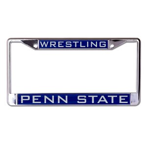 chrome license plate frame Penn State Wrestling acrylic inserts